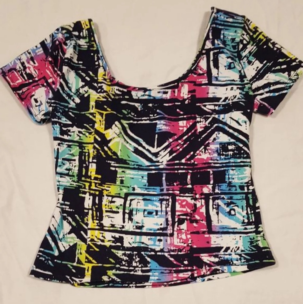 Nanette Lepore fitted crop top Geometric Abstract